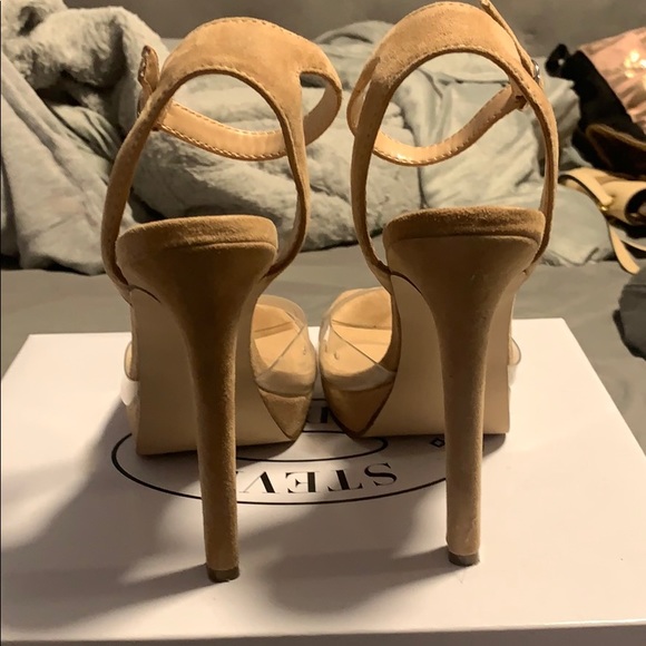 Nude Steve Madden heels with clear strap - Picture 3 of 5